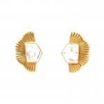 ORECCHINI IN ORO GIALLO 18 KT CON ZIRCONI BIANCHI