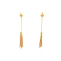 ORECCHINI PENDENTI FRANGE IN ORO GIALLO 18 KT FANTASIA SFERE