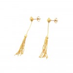 ORECCHINI PENDENTI FRANGE IN ORO GIALLO 18 KT FANTASIA SFERE