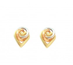 ORECCHINI IN ORO GIALLO BIANCO E ROSA 18 KT