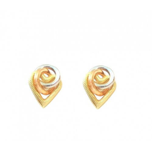 ORECCHINI IN ORO GIALLO BIANCO E ROSA 18 KT
