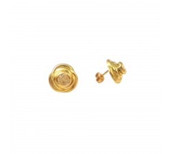 ORECCHINI SOLITARIO IN ORO GIALLO 18 KT CON ZIRCONI BIANCHI