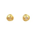 ORECCHINI SOLITARIO IN ORO GIALLO 18 KT CON ZIRCONI BIANCHI