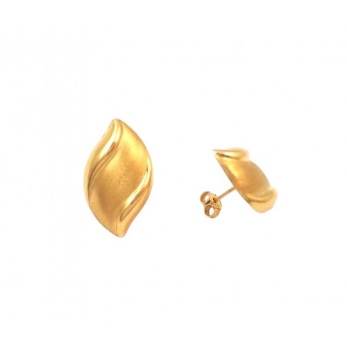 ORECCHINI IN ORO GIALLO 18 KT LAVORAZIONE LUCIDA E SATINATA
