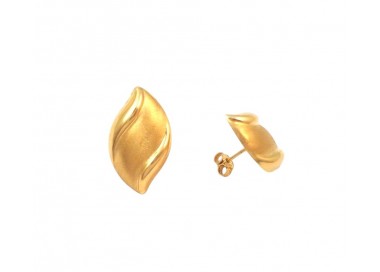 ORECCHINI IN ORO GIALLO 18 KT LAVORAZIONE LUCIDA E SATINATA
