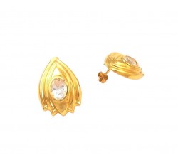 ORECCHIN IN ORO GIALLO 18 KT CON ZIRCONI BIANCHI