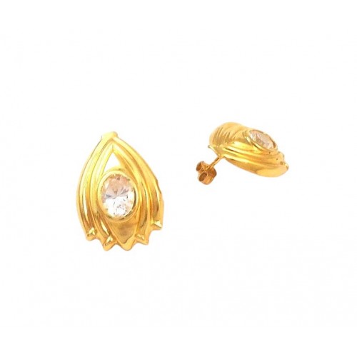 ORECCHIN IN ORO GIALLO 18 KT CON ZIRCONI BIANCHI