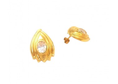 ORECCHIN IN ORO GIALLO 18 KT CON ZIRCONI BIANCHI