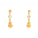 ORECCHINI PENDENTI IN ORO GIALLO 18 KT CON ZIRCONI BIANCHI