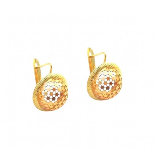 ORECCHINI IN ORO ROSA E GIALLO 18 KT CON CHIUSURA A MONACHINA