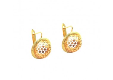 ORECCHINI IN ORO ROSA E GIALLO 18 KT CON CHIUSURA A MONACHINA