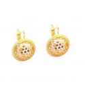 ORECCHINI IN ORO ROSA E GIALLO 18 KT CON CHIUSURA A MONACHINA
