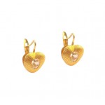 ORECCHINI CUORE IN ORO GIALLO 18 KT CON ZIRCONI BIANCHI