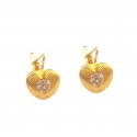 ORECCHINI CUORE IN ORO GIALLO 18 KT CON ZIRCONI BIANCHI