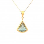 COLLANA DA DONNA IN ORO GIALLO18 KT CON ACQUAMARINA