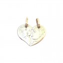 CIONDOLO CUORE DIVISIBILE LUI E LEI IN ORO BIANCO 18 KT + COLLANA LACCIO IN OMAGGIO