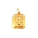 CIONDOLO MEDAGLIETTA ANGELO IN ORO GIALLO 18 KT + COLLANA LACCIO IN OMAGGIO