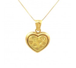 COLLANA DA DONNA CON CIONDOLO CUORE IN ORO GIALLO 18 KT 