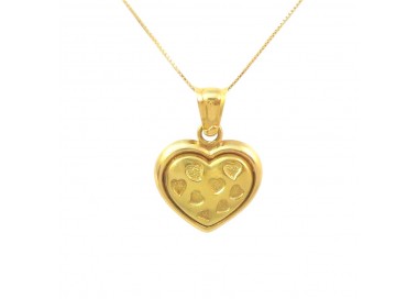 COLLANA DA DONNA CON CIONDOLO CUORE IN ORO GIALLO 18 KT