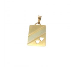 CIONDOLO PENDENTE IN ORO GIALLO 18 KT CON CUORI