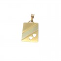 CIONDOLO PENDENTE IN ORO GIALLO 18 KT CON CUORI