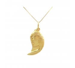 COLLANA DA DONNA MEZZO CUORE IN ORO GIALLO 18 KT