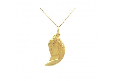 COLLANA DA DONNA MEZZO CUORE IN ORO GIALLO 18 KT