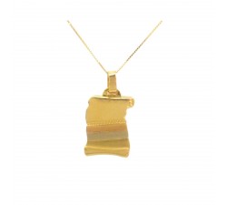 COLLANA DA UOMO CON PERGAMENA IN ORO GIALLOE BIANCO 18 KT