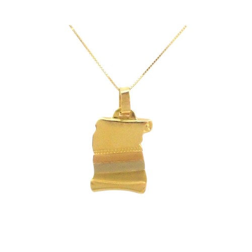 COLLANA DA UOMO CON PERGAMENA IN ORO GIALLOE BIANCO 18 KT