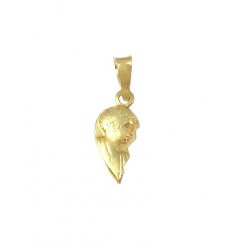 CIONDOLO UNISEX MEZZO CUORE IN ORO GIALLO 18 KT + COLLANA IN OMAGGIO