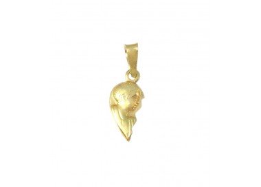 CIONDOLO UNISEX MEZZO CUORE IN ORO GIALLO 18 KT + COLLANA IN OMAGGIO