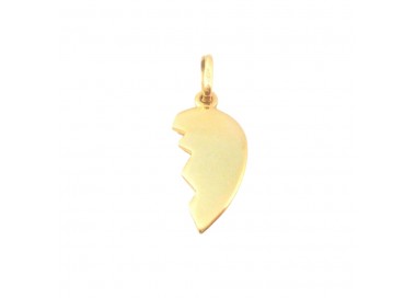 CIONDOLO MEZZO CUORE IN ORO GIALLO 18 KT + COLLANA IN OMAGGIO