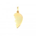 CIONDOLO MEZZO CUORE IN ORO GIALLO 18 KT 