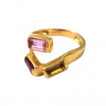 ANELLO DA DONNA IN ORO GIALLO 18 KT CON ZIRCONI