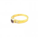 18 KT YELLOW GOLD RING with CORAL