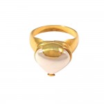 ANELLO DA DONNA IN ORO GIALLO 18 KT CON CUORE DI MADREPERLA