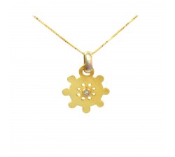 COLLANA CON CIONDOLO TIMONE IN ORO GIALLO 18 KT