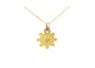 COLLANA CON CIONDOLO TIMONE IN ORO GIALLO 18 KT