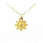 COLLANA CON CIONDOLO TIMONE IN ORO GIALLO 18 KT