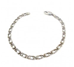 BRACCIALE CATENA IN ORO BIANCO 18 KT UOMO