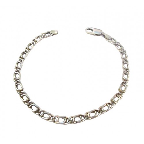 BRACCIALE CATENA IN ORO BIANCO 18 KT UOMO