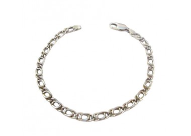 BRACCIALE CATENA IN ORO BIANCO 18 KT UOMO