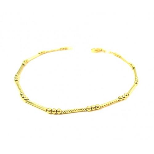 BRACCIALE IN ORO GIALLO 18 KT LAVORAZIONE TUBOLARE CON SFERE