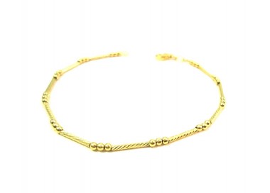 BRACCIALE IN ORO GIALLO 18 KT LAVORAZIONE TUBOLARE CON SFERE