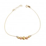 BRACCIALE DONNA CON SFERE A SCALARE IN ORO GIALLO BIANCO E ROSA 18 KT