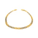 BRACCIALE CATENA IN ORO GIALLO E BIANCO 18 KT