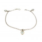 BRACCIALE IN ORO BIANCO 18 KT CON CHARM CUORI