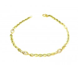 BRACCIALE TENNIS IN ORO GIALLO 18 KT CON ZIRCONI BIANCHI