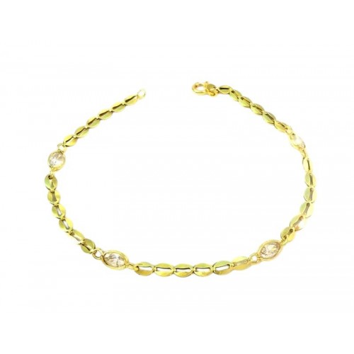 BRACCIALE TENNIS IN ORO GIALLO 18 KT CON ZIRCONI BIANCHI