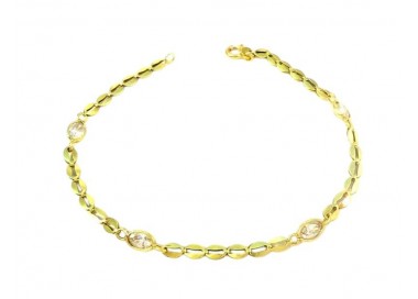BRACCIALE TENNIS IN ORO GIALLO 18 KT CON ZIRCONI BIANCHI